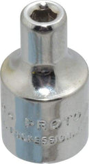Proto - 1/8", 1/4" Drive, Standard Hand Socket - 6 Points, 7/8" OAL, Chrome Finish - Apex Tool & Supply