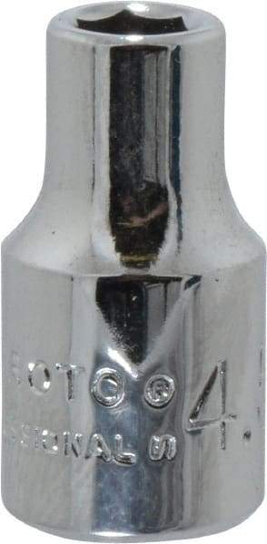 Proto - 1/4" Drive, Standard Hand Socket - 6 Points, 7/8" OAL, Chrome Finish - Apex Tool & Supply
