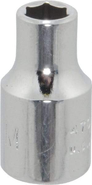 Proto - 1/4" Drive, Standard Hand Socket - 6 Points, 7/8" OAL, Chrome Finish - Apex Tool & Supply