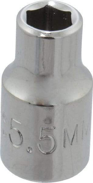 Proto - 1/4" Drive, Standard Hand Socket - 6 Points, 7/8" OAL, Chrome Finish - Apex Tool & Supply