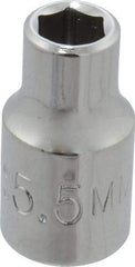 Proto - 1/4" Drive, Standard Hand Socket - 6 Points, 7/8" OAL, Chrome Finish - Apex Tool & Supply