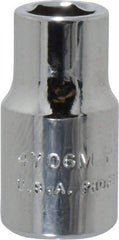 Proto - 1/4" Drive, Standard Hand Socket - 6 Points, 7/8" OAL, Chrome Finish - Apex Tool & Supply