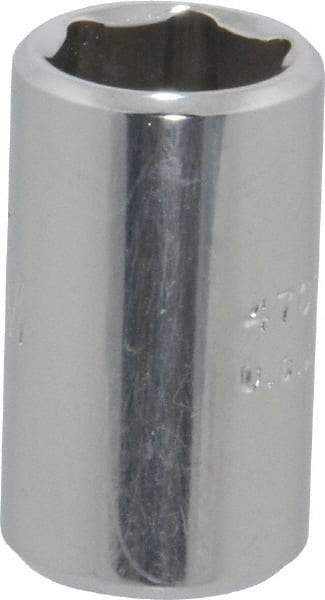 Proto - 1/4" Drive, Standard Hand Socket - 6 Points, 7/8" OAL, Chrome Finish - Apex Tool & Supply