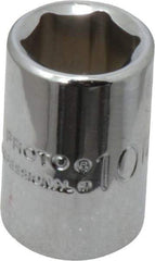 Proto - 1/4" Drive, Standard Hand Socket - 6 Points, 7/8" OAL, Chrome Vanadium, Chrome Finish - Apex Tool & Supply