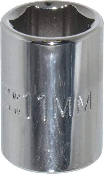 Proto - 7/16", 1/4" Drive, Standard Hand Socket - 6 Points, 7/8" OAL, Chrome Finish - Apex Tool & Supply