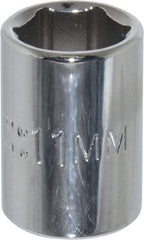 Proto - 7/16", 1/4" Drive, Standard Hand Socket - 6 Points, 7/8" OAL, Chrome Finish - Apex Tool & Supply