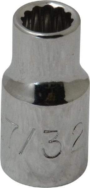 Proto - 7/32", 1/4" Drive, Standard Hand Socket - 12 Points, 7/8" OAL, Chrome Finish - Apex Tool & Supply