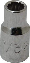 Proto - 7/32", 1/4" Drive, Standard Hand Socket - 12 Points, 7/8" OAL, Chrome Finish - Apex Tool & Supply