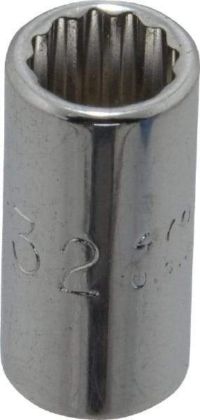 Proto - 9/32", 1/4" Drive, Standard Hand Socket - 12 Points, 7/8" OAL, Chrome Finish - Apex Tool & Supply