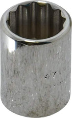 Proto - 7/16", 1/4" Drive, Standard Hand Socket - 12 Points, 7/8" OAL, Chrome Finish - Apex Tool & Supply