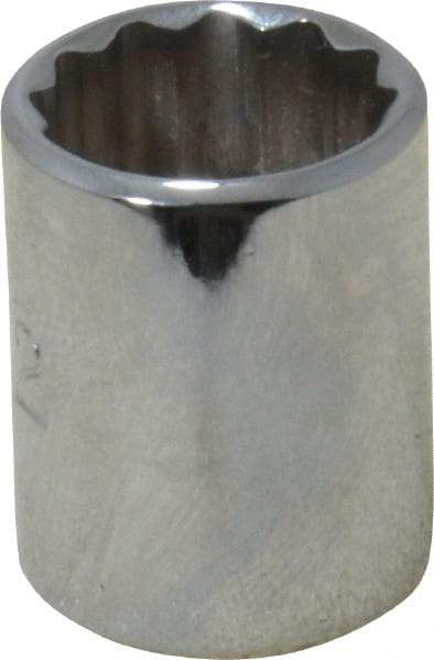 Proto - 1/2", 1/4" Drive, Standard Hand Socket - 12 Points, 7/8" OAL, Chrome Finish - Apex Tool & Supply