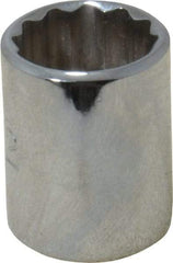 Proto - 1/2", 1/4" Drive, Standard Hand Socket - 12 Points, 7/8" OAL, Chrome Finish - Apex Tool & Supply