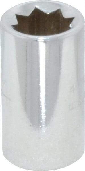 Proto - 1/4", 1/4" Drive, Standard Hand Socket - 8 Points, 7/8" OAL, Chrome Finish - Apex Tool & Supply