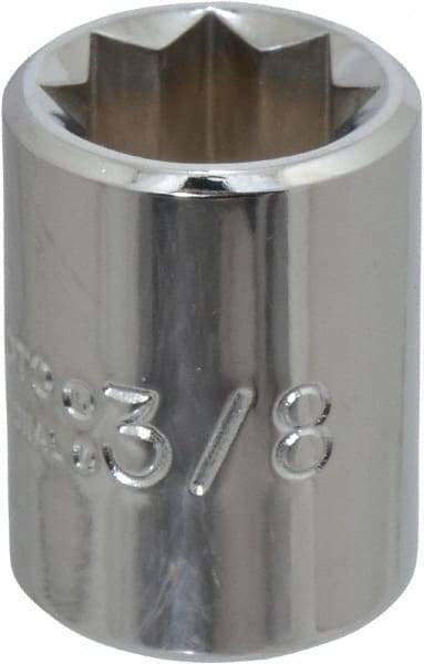 Proto - 3/8", 1/4" Drive, Standard Hand Socket - 8 Points, 7/8" OAL, Chrome Finish - Apex Tool & Supply