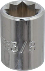 Proto - 3/8", 1/4" Drive, Standard Hand Socket - 8 Points, 7/8" OAL, Chrome Finish - Apex Tool & Supply