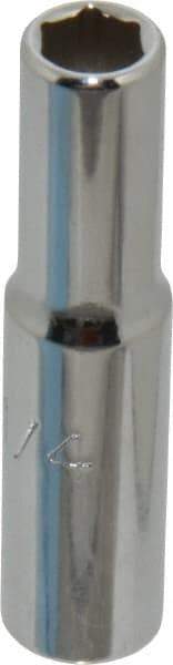 Proto - 1/4", 1/4" Drive, Deep Hand Socket - 6 Points, 2" OAL, Chrome Finish - Apex Tool & Supply