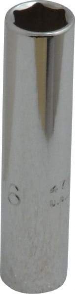 Proto - 5/16", 1/4" Drive, Deep Hand Socket - 6 Points, 2" OAL, Chrome Vanadium, Chrome Finish - Apex Tool & Supply