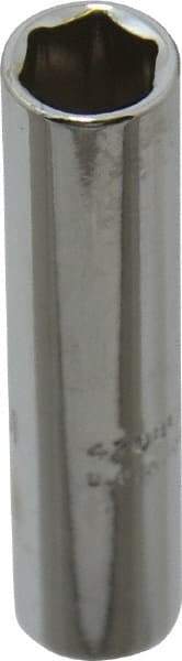 Proto - 1/4" Drive, Deep Hand Socket - 6 Points, 1-15/16" OAL, Chrome Finish - Apex Tool & Supply