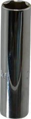 Proto - 1/4" Drive, Deep Hand Socket - 6 Points, 1-15/16" OAL, Chrome Finish - Apex Tool & Supply