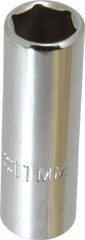 Proto - 1/4" Drive, Deep Hand Socket - 6 Points, 1-15/16" OAL, Chrome Finish - Apex Tool & Supply