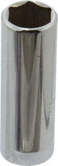 Proto - 1/4" Drive, Deep Hand Socket - 6 Points, 1-15/16" OAL, Chrome Finish - Apex Tool & Supply
