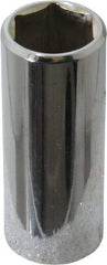 Proto - 1/4" Drive, Deep Hand Socket - 6 Points, 1-15/16" OAL, Chrome Vanadium, Chrome Finish - Apex Tool & Supply