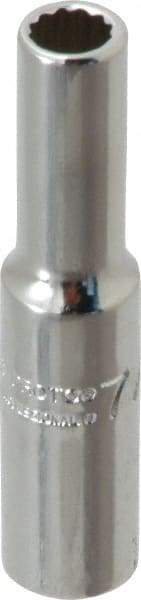 Proto - 7/32", 1/4" Drive, Deep Hand Socket - 12 Points, 2" OAL, Chrome Finish - Apex Tool & Supply