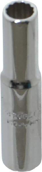 Proto - 1/4", 1/4" Drive, Deep Hand Socket - 12 Points, 2" OAL, Chrome Finish - Apex Tool & Supply