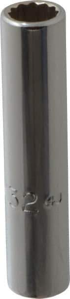 Proto - 9/32", 1/4" Drive, Deep Hand Socket - 12 Points, 2" OAL, Chrome Finish - Apex Tool & Supply