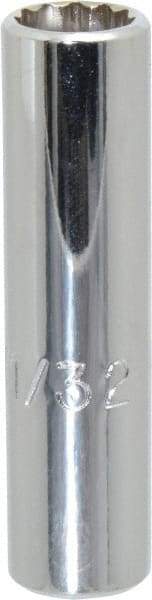 Proto - 11/32", 1/4" Drive, Deep Hand Socket - 12 Points, 2" OAL, Chrome Finish - Apex Tool & Supply
