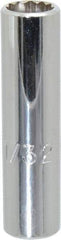 Proto - 11/32", 1/4" Drive, Deep Hand Socket - 12 Points, 2" OAL, Chrome Finish - Apex Tool & Supply