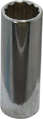 Proto - 1/2", 1/4" Drive, Deep Hand Socket - 12 Points, 2" OAL, Chrome Finish - Apex Tool & Supply