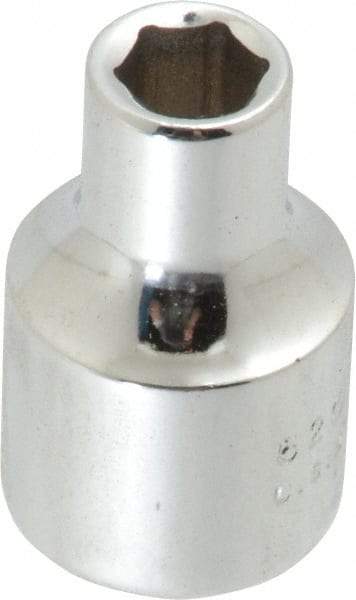 Proto - 1/4", 3/8" Drive, Standard Hand Socket - 6 Points, 1-3/32" OAL, Chrome Finish - Apex Tool & Supply