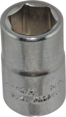 Proto - 7/16", 3/8" Drive, Standard Hand Socket - 6 Points, 1-3/32" OAL, Chrome Finish - Apex Tool & Supply