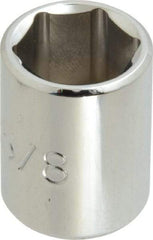 Proto - 5/8", 3/8" Drive, Standard Hand Socket - 6 Points, 1-1/8" OAL, Chrome Finish - Apex Tool & Supply
