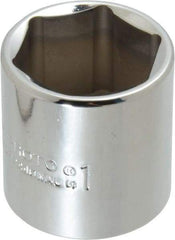 Proto - 1", 3/8" Drive, Standard Hand Socket - 6 Points, 1-3/8" OAL, Chrome Finish - Apex Tool & Supply