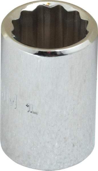 Proto - 3/8" Drive, Standard Hand Socket - 12 Points, 1-1/8" OAL, Chrome Finish - Apex Tool & Supply