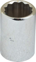 Proto - 3/8" Drive, Standard Hand Socket - 12 Points, 1-1/8" OAL, Chrome Finish - Apex Tool & Supply