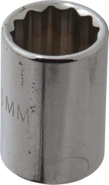 Proto - 3/8" Drive, Standard Hand Socket - 12 Points, 1-1/8" OAL, Chrome Finish - Apex Tool & Supply