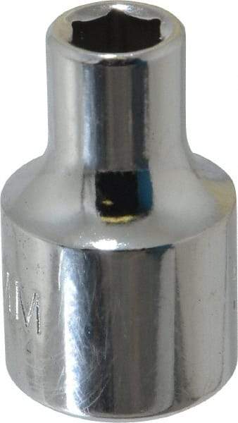 Proto - 3/8" Drive, Standard Hand Socket - 6 Points, 1-3/32" OAL, Chrome Finish - Apex Tool & Supply