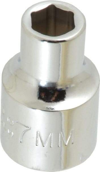 Proto - 3/8" Drive, Standard Hand Socket - 6 Points, 1-3/32" OAL, Chrome Finish - Apex Tool & Supply