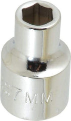 Proto - 3/8" Drive, Standard Hand Socket - 6 Points, 1-3/32" OAL, Chrome Finish - Apex Tool & Supply