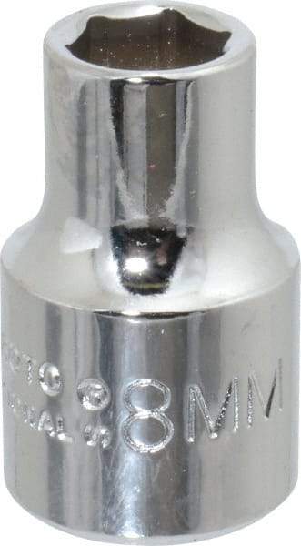 Proto - 3/8" Drive, Standard Hand Socket - 12 Points, 2-1/8" OAL, Chrome Finish - Apex Tool & Supply