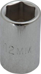 Proto - 3/8" Drive, Standard Hand Socket - 6 Points, 1-1/8" OAL, Chrome Finish - Apex Tool & Supply