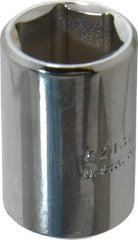 Proto - 3/8" Drive, Standard Hand Socket - 6 Points, 1-1/8" OAL, Chrome Vanadium, Chrome Finish - Apex Tool & Supply