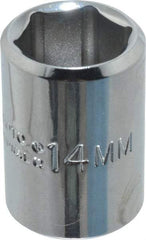 Proto - 3/8" Drive, Standard Hand Socket - 6 Points, 1-1/8" OAL, Chrome Finish - Apex Tool & Supply