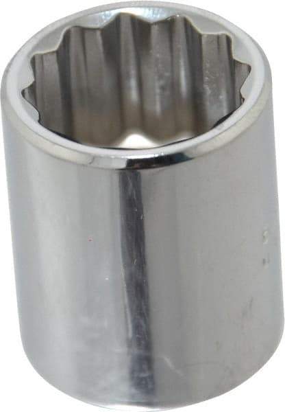 Proto - 3/8" Drive, Standard Hand Socket - 6 Points, 1-1/8" OAL, Chrome Vanadium, Chrome Finish - Apex Tool & Supply