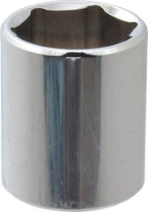 Proto - 3/8" Drive, Standard Hand Socket - 6 Points, 1-3/16" OAL, Chrome Vanadium, Chrome Finish - Apex Tool & Supply