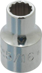 Proto - 5/16", 3/8" Drive, Standard Hand Socket - 12 Points, 1-3/32" OAL, Chrome Finish - Apex Tool & Supply