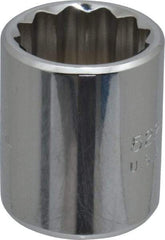 Proto - 11/16", 3/8" Drive, Standard Hand Socket - 12 Points, 1-1/8" OAL, Chrome Finish - Apex Tool & Supply